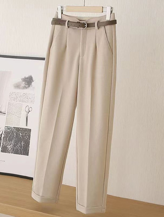 Brushed twill wide trousers in textured color