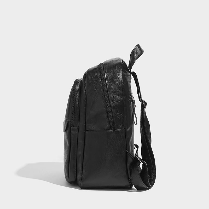 กระเป๋าเป้สะพายหลังหนังนิ่มแบบมีซิปแฟชั่นย้อนยุค