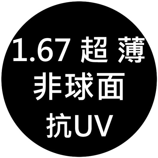 【1.67超薄型非球面+抗UV鏡片】範圍:近視-1200/遠視+600/散光-200內_客製化商品恕不提供退換貨