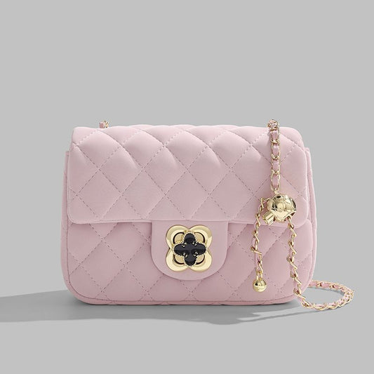 菱格單肩斜背鏈條小方包/4色