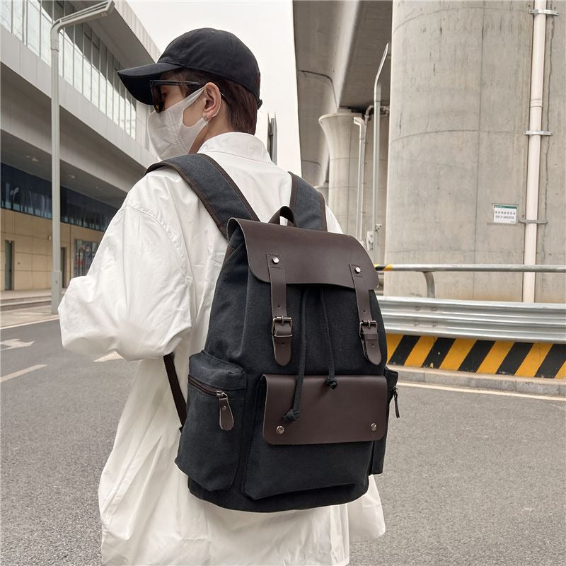 Retro fashionable travel drawstring backpack mountaineering bag