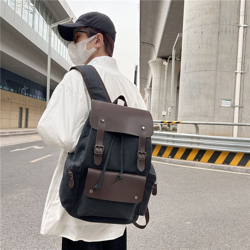 Retro fashionable travel drawstring backpack mountaineering bag