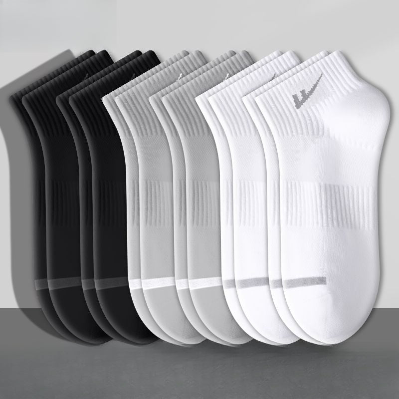 ถุงเท้ากีฬาผ้าฝ้ายสั้นตาข่ายระบายอากาศดูดซับเหงื่อ / 3 สี