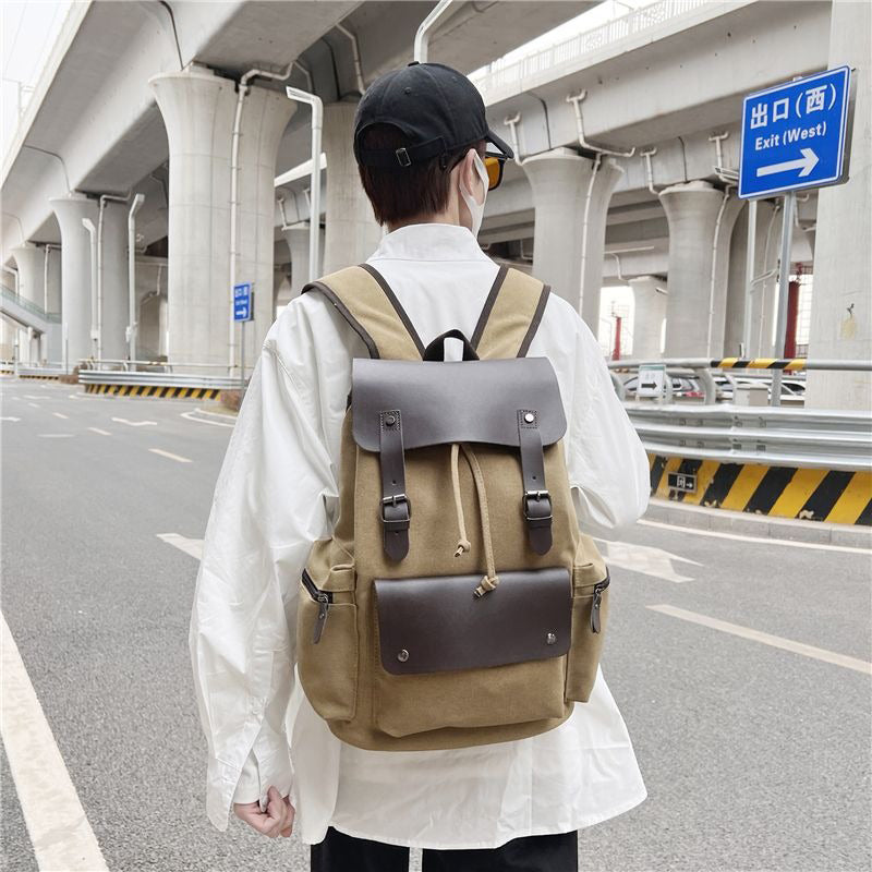 Retro fashionable travel drawstring backpack mountaineering bag