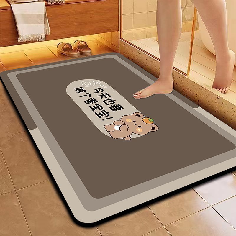 เสื่อปูพื้นไดอะตอมโคลน เรียบง่าย ทันสมัย กันลื่น ดูดซับน้ำ แห้งเร็ว / 18 แบบ