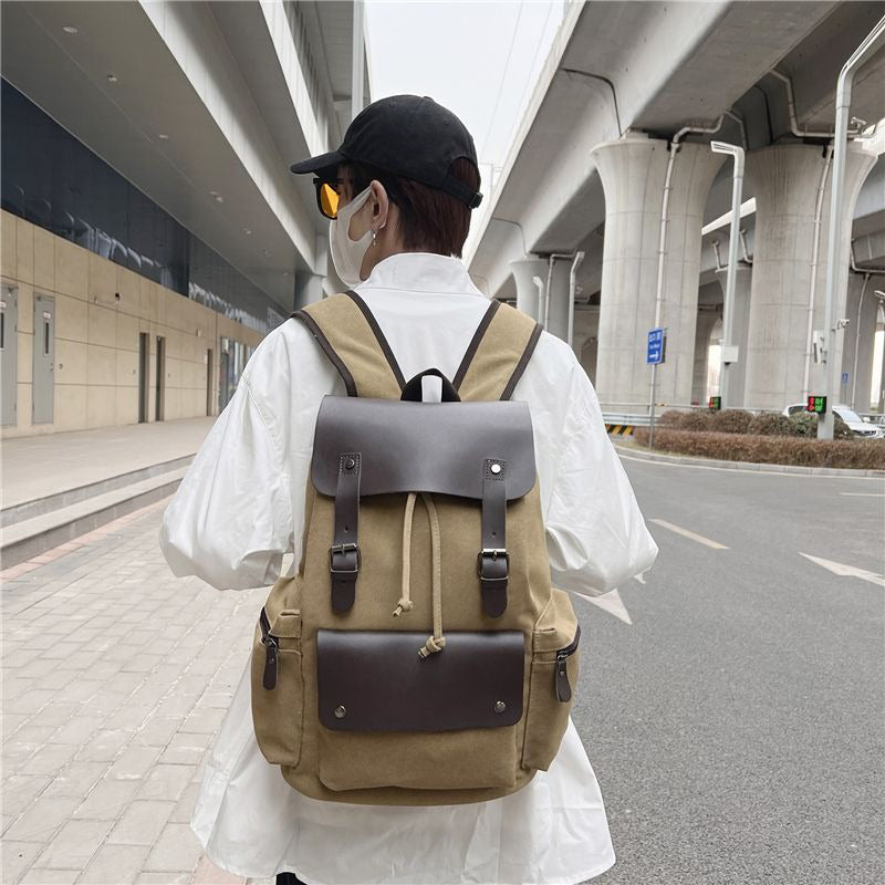 Retro fashionable travel drawstring backpack mountaineering bag