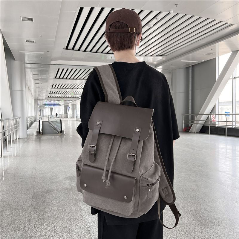 Retro fashionable travel drawstring backpack mountaineering bag