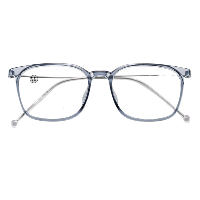 แว่นตากรอบสี่เหลี่ยมไททาเนียมบริสุทธิ์โปร่งใสและมีศิลปะ น้ำหนักเบามาก / 6 สี