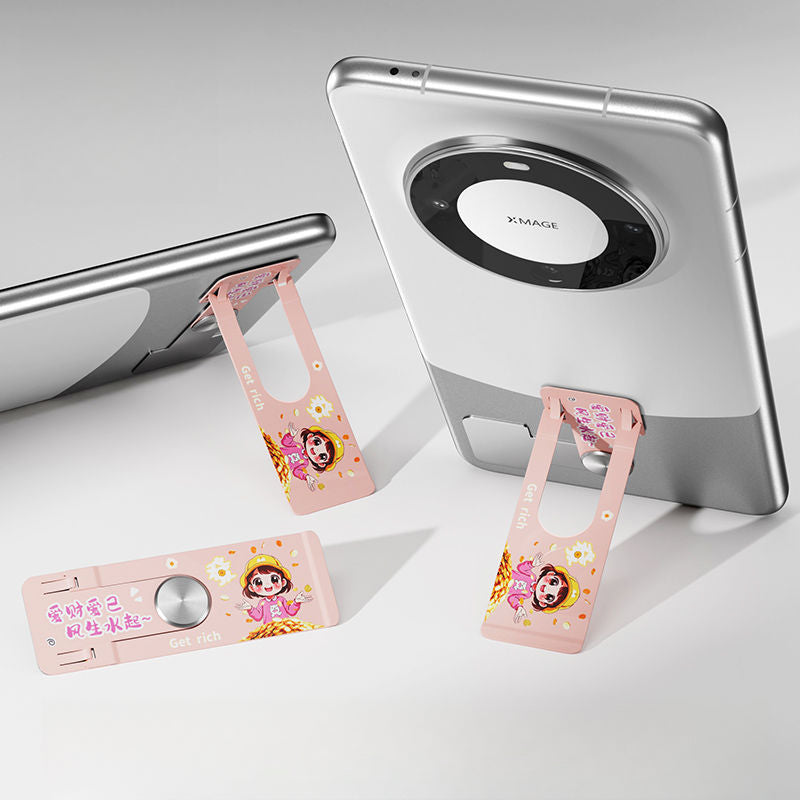 ที่วางโทรศัพท์มือถือแบบโลหะหมุนได้บางเฉียบพับได้มองไม่เห็น / 9 สี