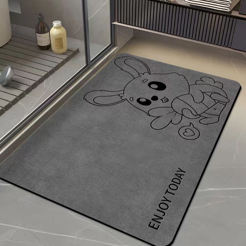 เสื่อปูพื้นไดอะตอมโคลน เรียบง่าย ทันสมัย กันลื่น ดูดซับน้ำ แห้งเร็ว / 18 แบบ