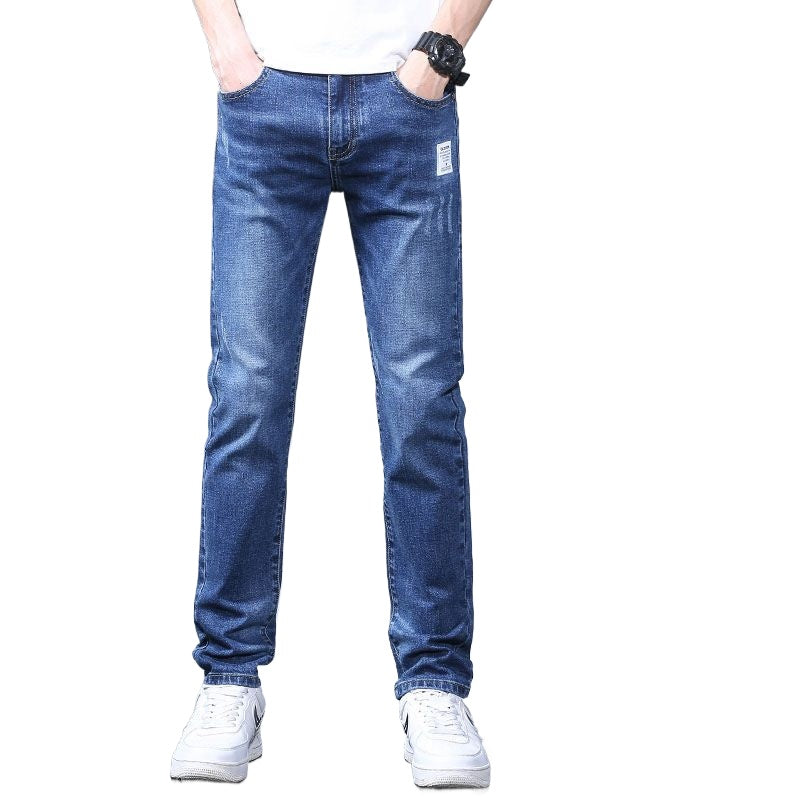 Textured slim fit casual elastic jeans/4 colors