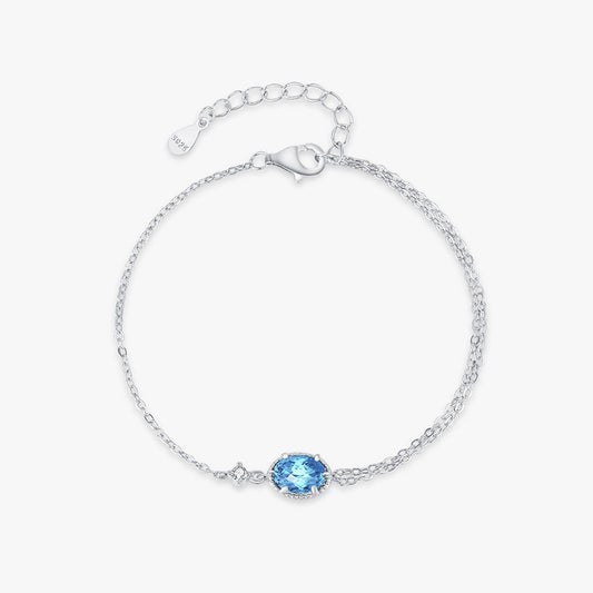 氣質海藍鋯石橢圓形手飾