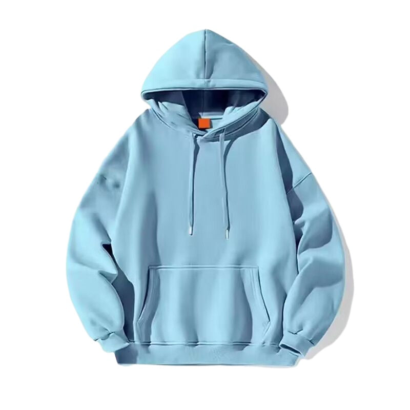 Casual Hooded Sweatshirt in Solid Color - Relaxed Style / 13 Colors