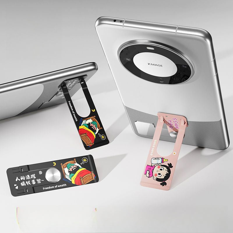 ที่วางโทรศัพท์มือถือแบบโลหะหมุนได้บางเฉียบพับได้มองไม่เห็น / 9 สี