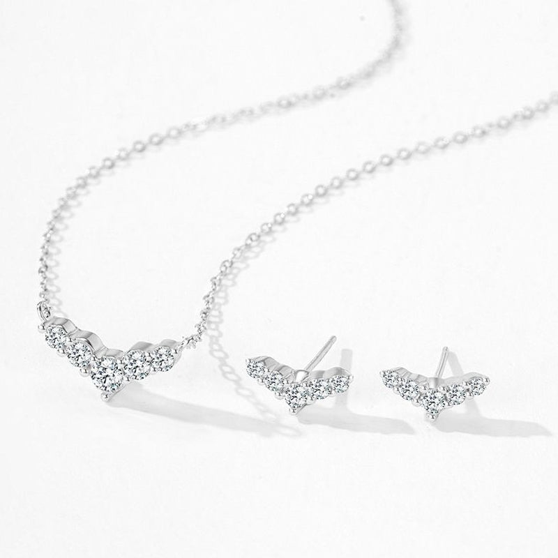 สร้อยคอกระดูกไหปลาร้ารูปตัววีลายปลาโลมาและนางเงือก