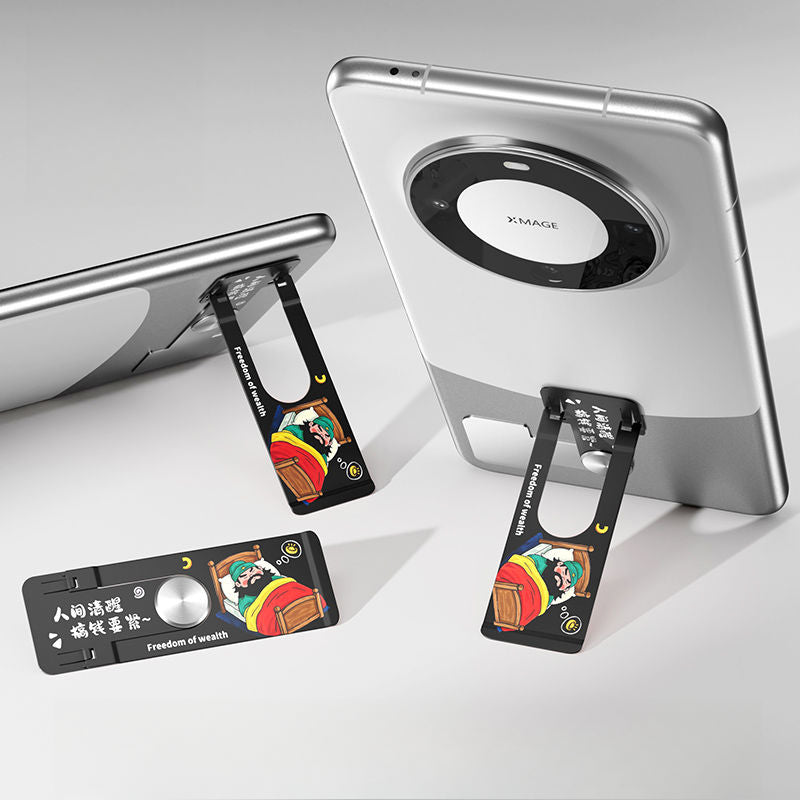 ที่วางโทรศัพท์มือถือแบบโลหะหมุนได้บางเฉียบพับได้มองไม่เห็น / 9 สี