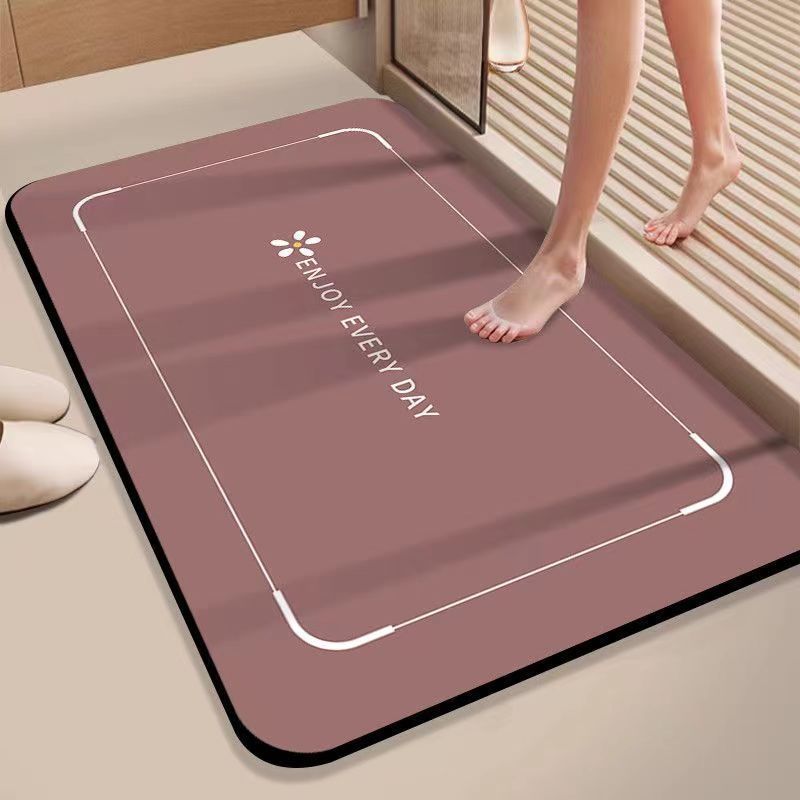 พรมเช็ดเท้าห้องน้ำโคลนไดอะตอมเนื้อนุ่ม แห้งเร็ว ดูดซับน้ำ/7 แบบ