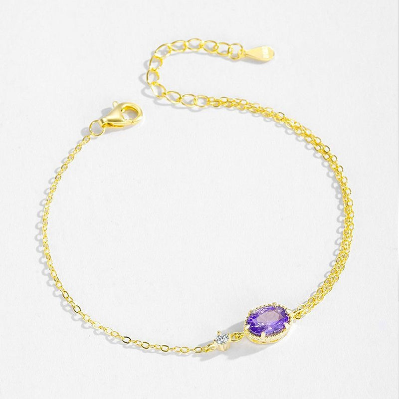 สร้อยข้อมือเพทายรูปวงรีอะความารีนสุดหรู