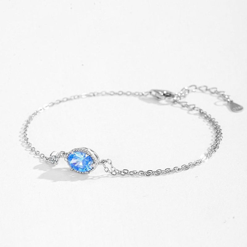 สร้อยข้อมือเพทายรูปวงรีอะความารีนสุดหรู