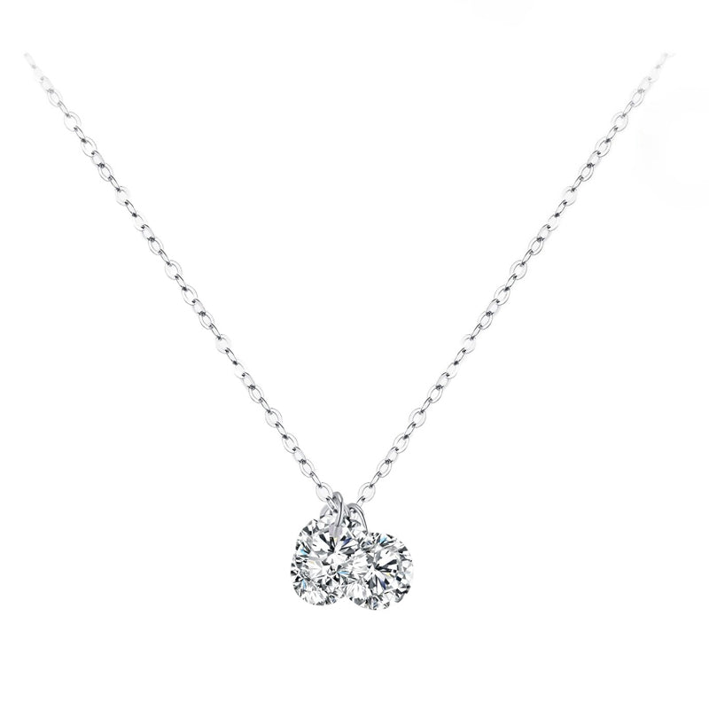 สร้อยคอกระดูกไหปลาร้าสีเงินแวววาวหวานหรูหรา