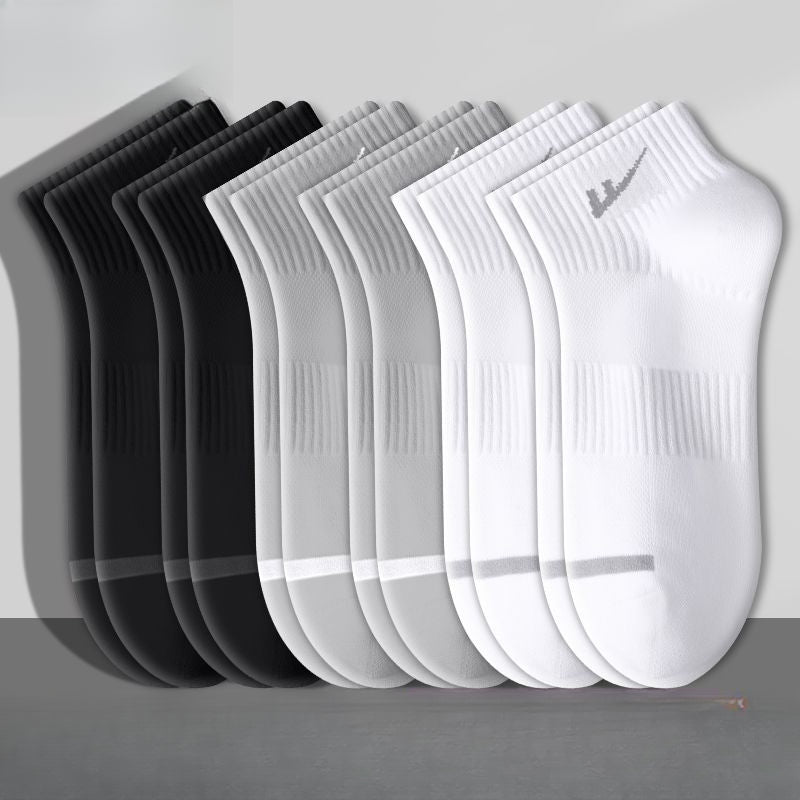 ถุงเท้ากีฬาผ้าฝ้ายสั้นตาข่ายระบายอากาศดูดซับเหงื่อ / 3 สี