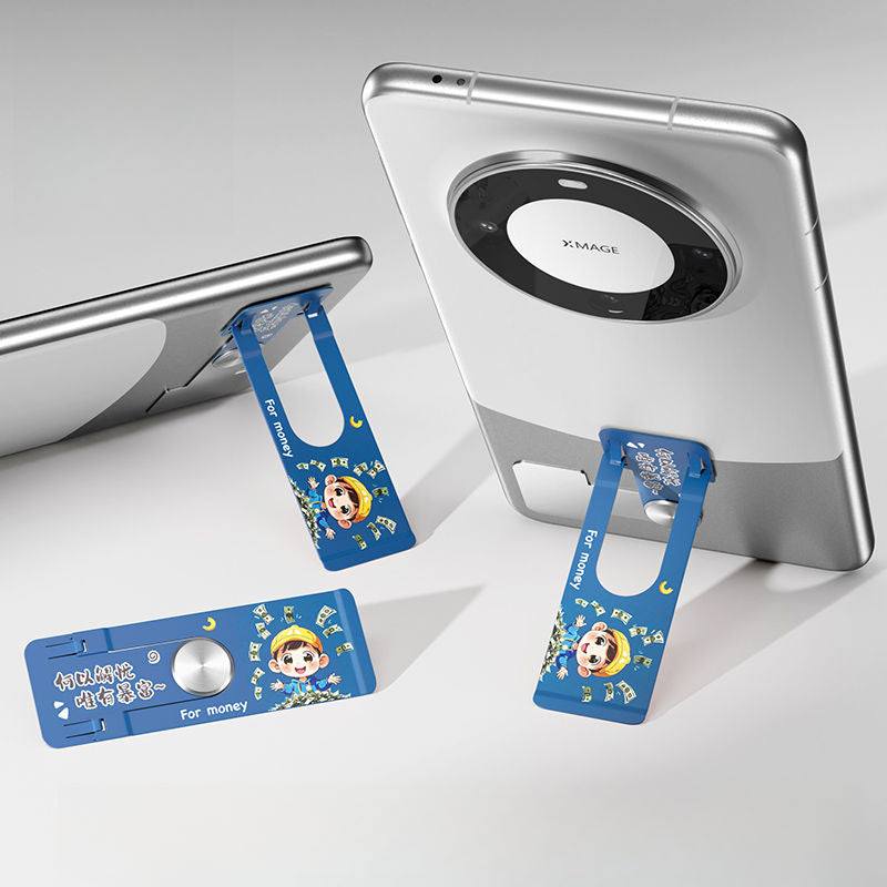 ที่วางโทรศัพท์มือถือแบบโลหะหมุนได้บางเฉียบพับได้มองไม่เห็น / 9 สี