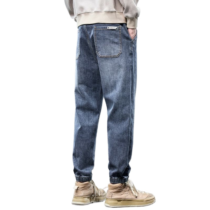 กางเกงยีนส์ทรงหลวม ทรงครอปยางยืด 4 สี