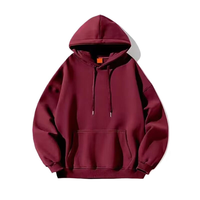 Casual Hooded Sweatshirt in Solid Color - Relaxed Style / 13 Colors