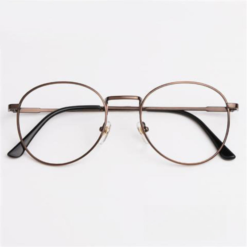 韓版圓形文藝復古金屬眼鏡框/5色