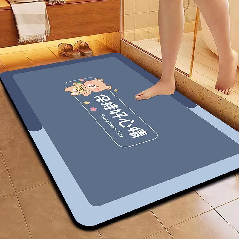 เสื่อปูพื้นไดอะตอมโคลน เรียบง่าย ทันสมัย กันลื่น ดูดซับน้ำ แห้งเร็ว / 18 แบบ