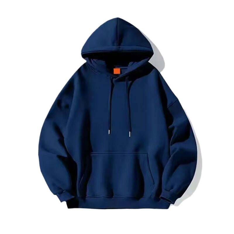 Casual Hooded Sweatshirt in Solid Color - Relaxed Style / 13 Colors