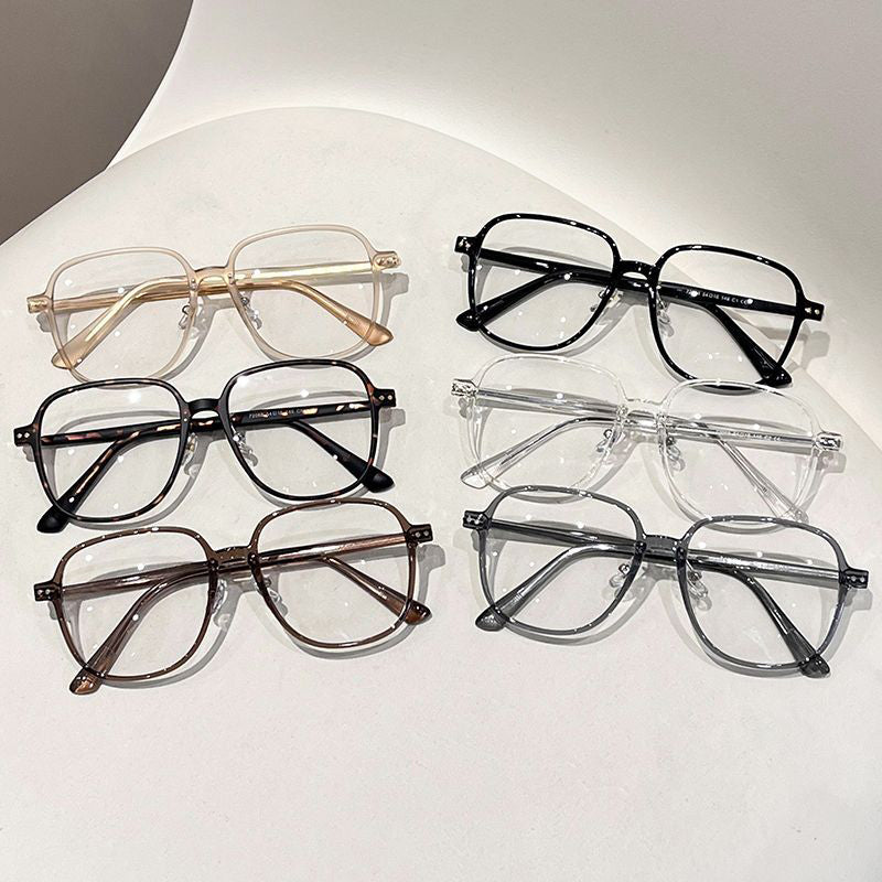 韓系大框素顏街拍鉚釘鏡框/6色