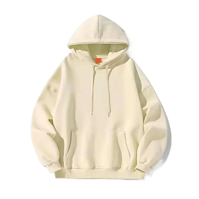 Casual Hooded Sweatshirt in Solid Color - Relaxed Style / 13 Colors