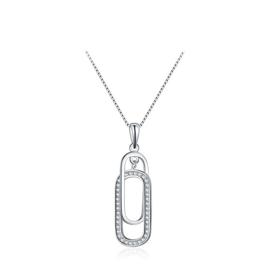 簡約復古十字鍊雙環項鍊吊墜