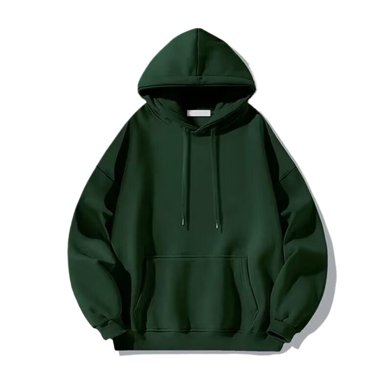 Casual Hooded Sweatshirt in Solid Color - Relaxed Style / 13 Colors