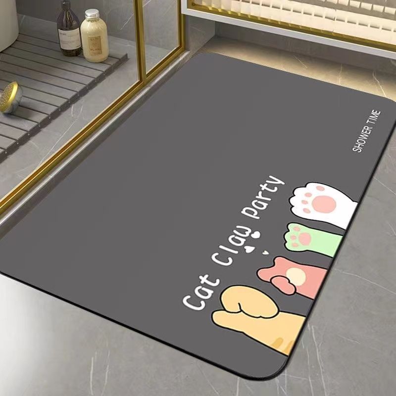 เสื่อปูพื้นไดอะตอมโคลน เรียบง่าย ทันสมัย กันลื่น ดูดซับน้ำ แห้งเร็ว / 18 แบบ