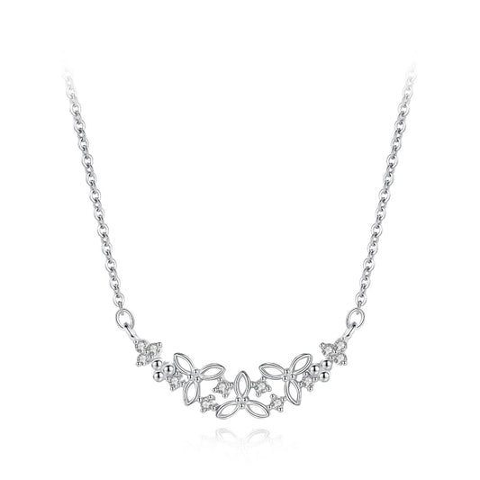 簡約繁華盛開微鑲吊墜頸鍊