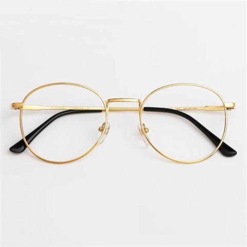 韓版圓形文藝復古金屬眼鏡框/5色