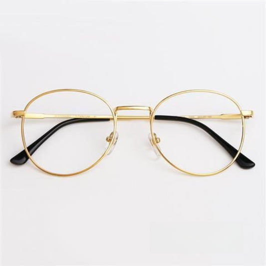 韓版圓形文藝復古金屬眼鏡框/5色