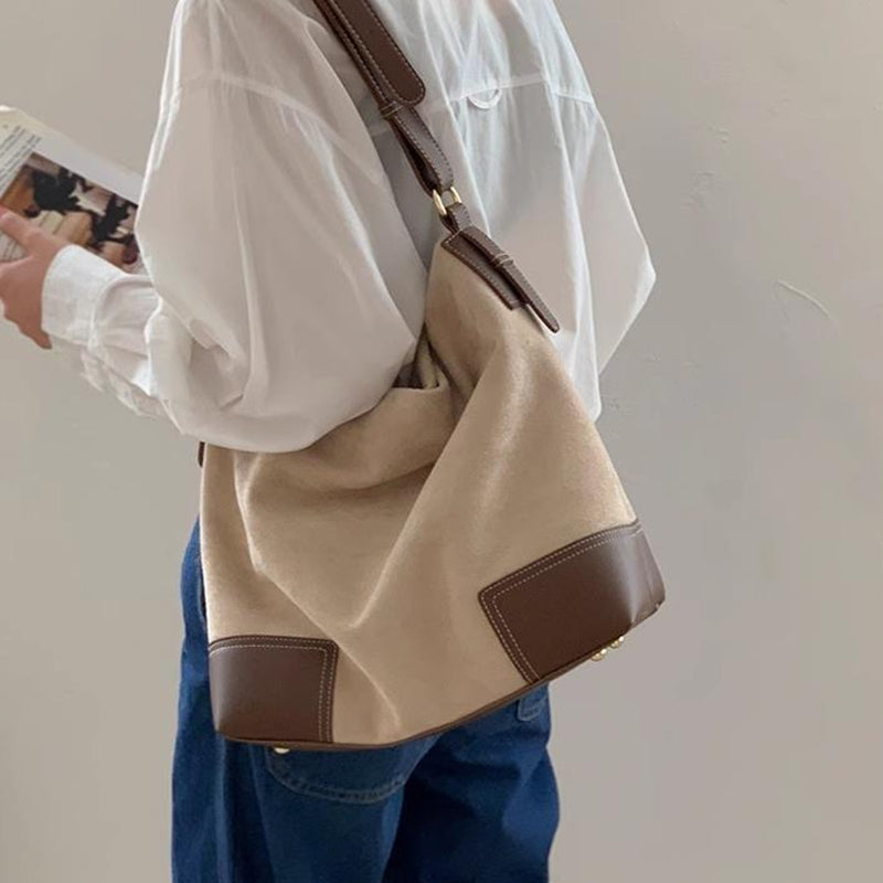 簡約木質奶霜托特包