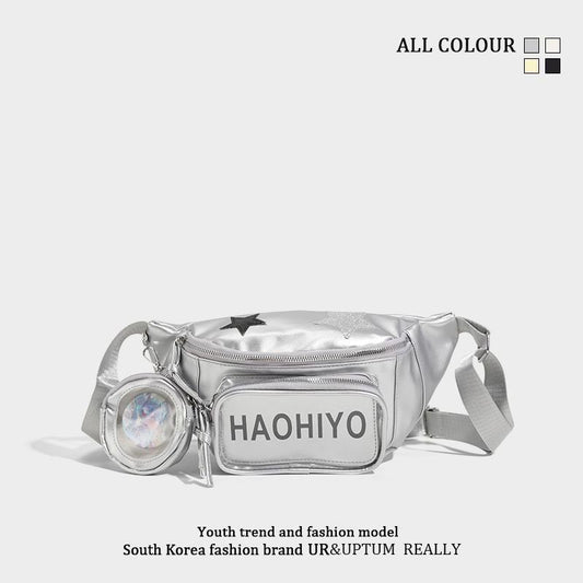 時尚拉鍊星星字母運動小腰包/4色