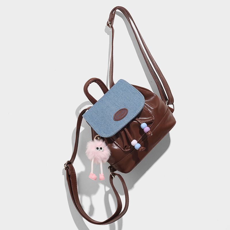 กระเป๋าเป้สะพายหลังมินิสไตล์ย้อนยุคแบบอเมริกัน / 3 สี