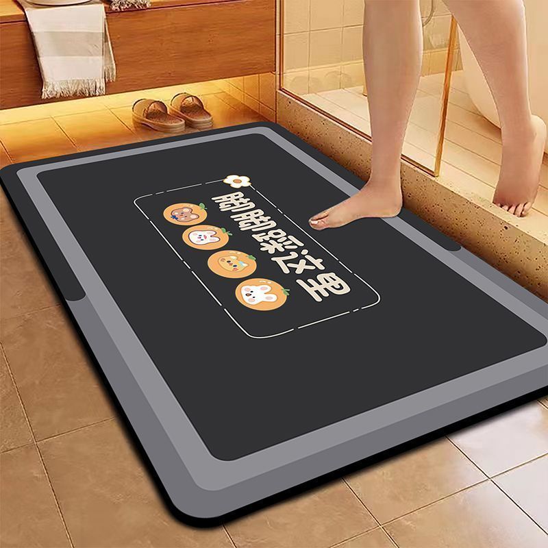 เสื่อปูพื้นไดอะตอมโคลน เรียบง่าย ทันสมัย กันลื่น ดูดซับน้ำ แห้งเร็ว / 18 แบบ