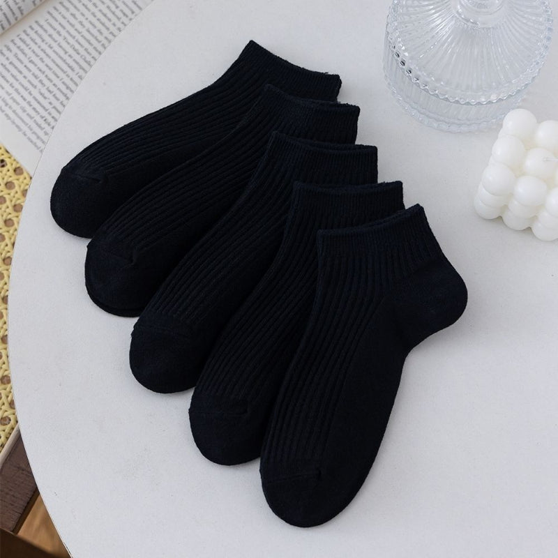 純棉雙針吸汗淺口短船襪/5色