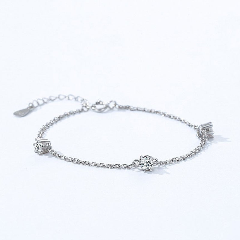 สร้อยข้อมือประดับเพชรสองชั้นสุดหรูราคาจับต้องได้