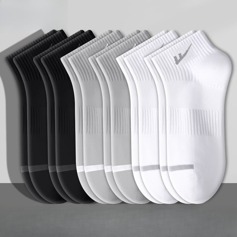 ถุงเท้ากีฬาผ้าฝ้ายสั้นตาข่ายระบายอากาศดูดซับเหงื่อ / 3 สี