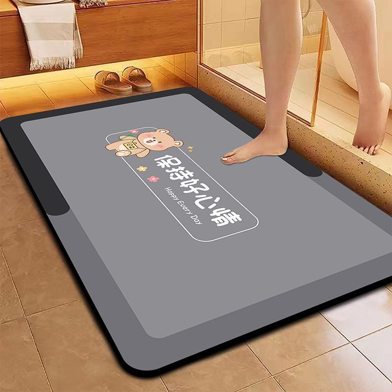 เสื่อปูพื้นไดอะตอมโคลน เรียบง่าย ทันสมัย กันลื่น ดูดซับน้ำ แห้งเร็ว / 18 แบบ