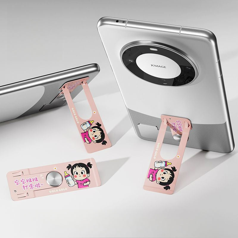 ที่วางโทรศัพท์มือถือแบบโลหะหมุนได้บางเฉียบพับได้มองไม่เห็น / 9 สี