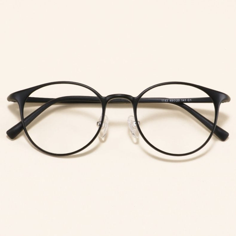 Retro ultra-light plastic steel round glasses frame/6 colors
