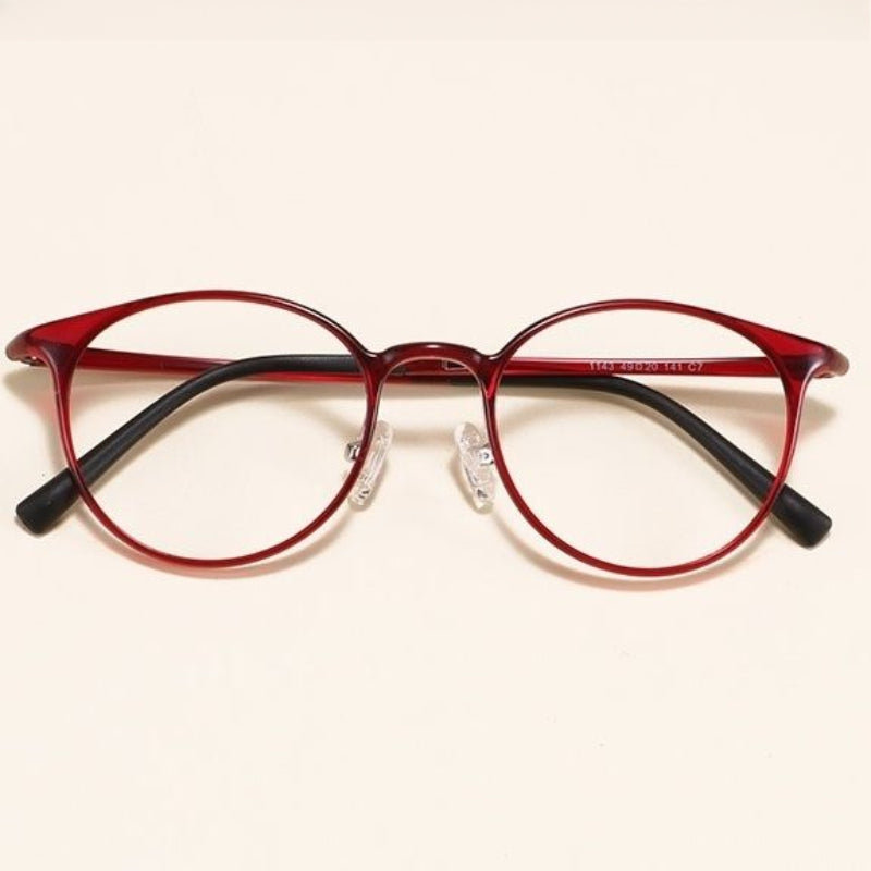 Retro ultra-light plastic steel round glasses frame/6 colors